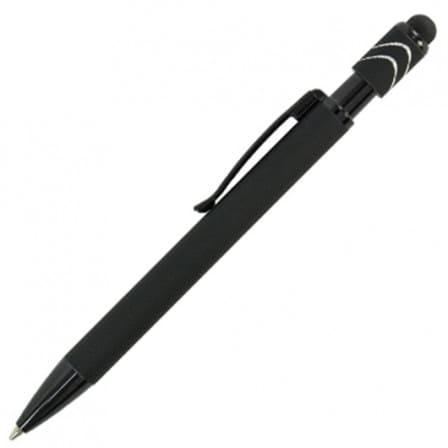 Ручка-антистресс металлическая с Soft-touch и стилусом Relaxa с логотипом