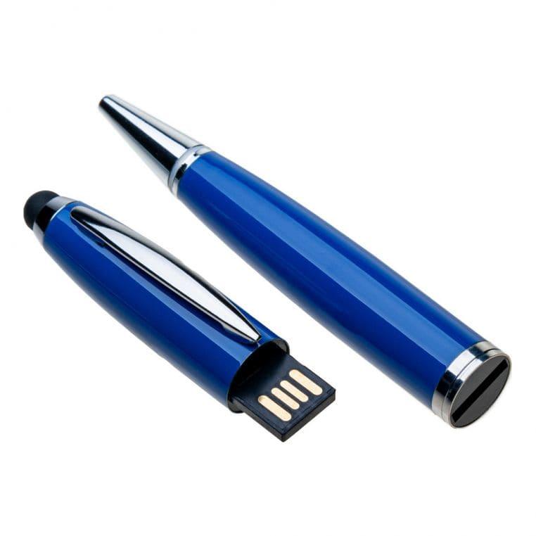 Ручка-стилус МемориПен 128 Гб металлическая поворотная с логотипом