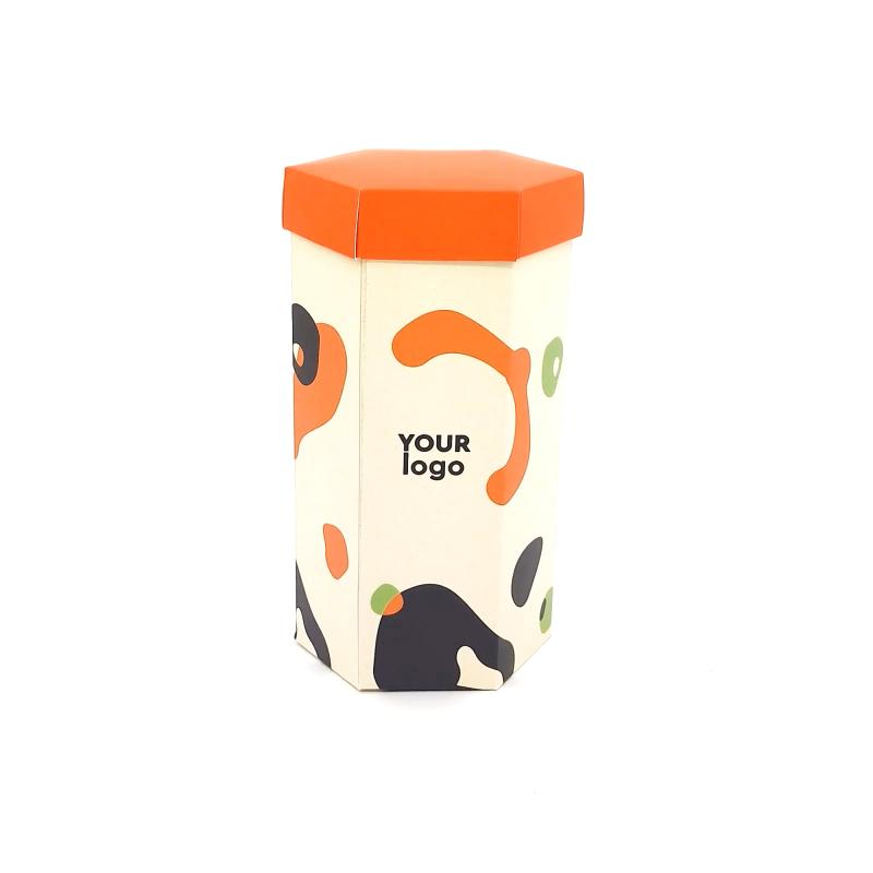 Коробка конфет Тубус шестигранник большой с лого 300 г