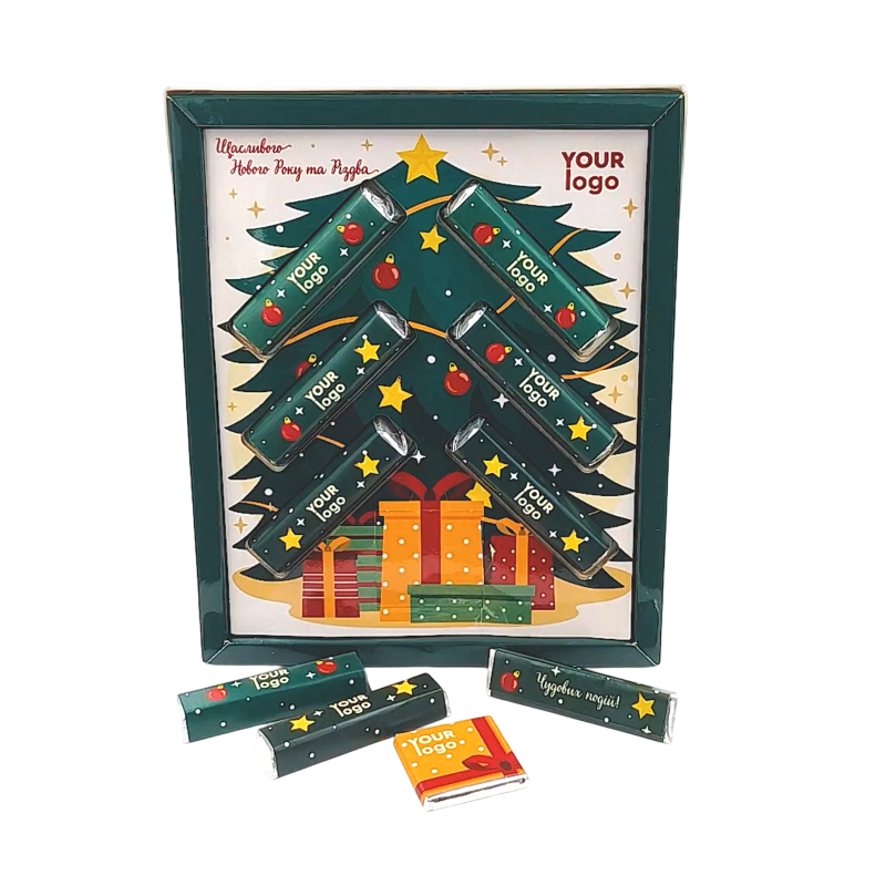 Шоколадный набор Елочка с логотипом компании 60 г