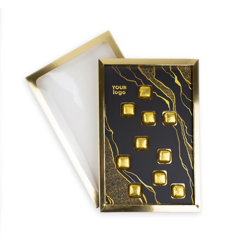 Шоколадный набор Трюфель с Вашим лого 100 г Крышка-дно