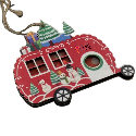 Деревянные новогодние игрушки с подсветкой 105х95х10мм. Фургон для вашего лого Фото
