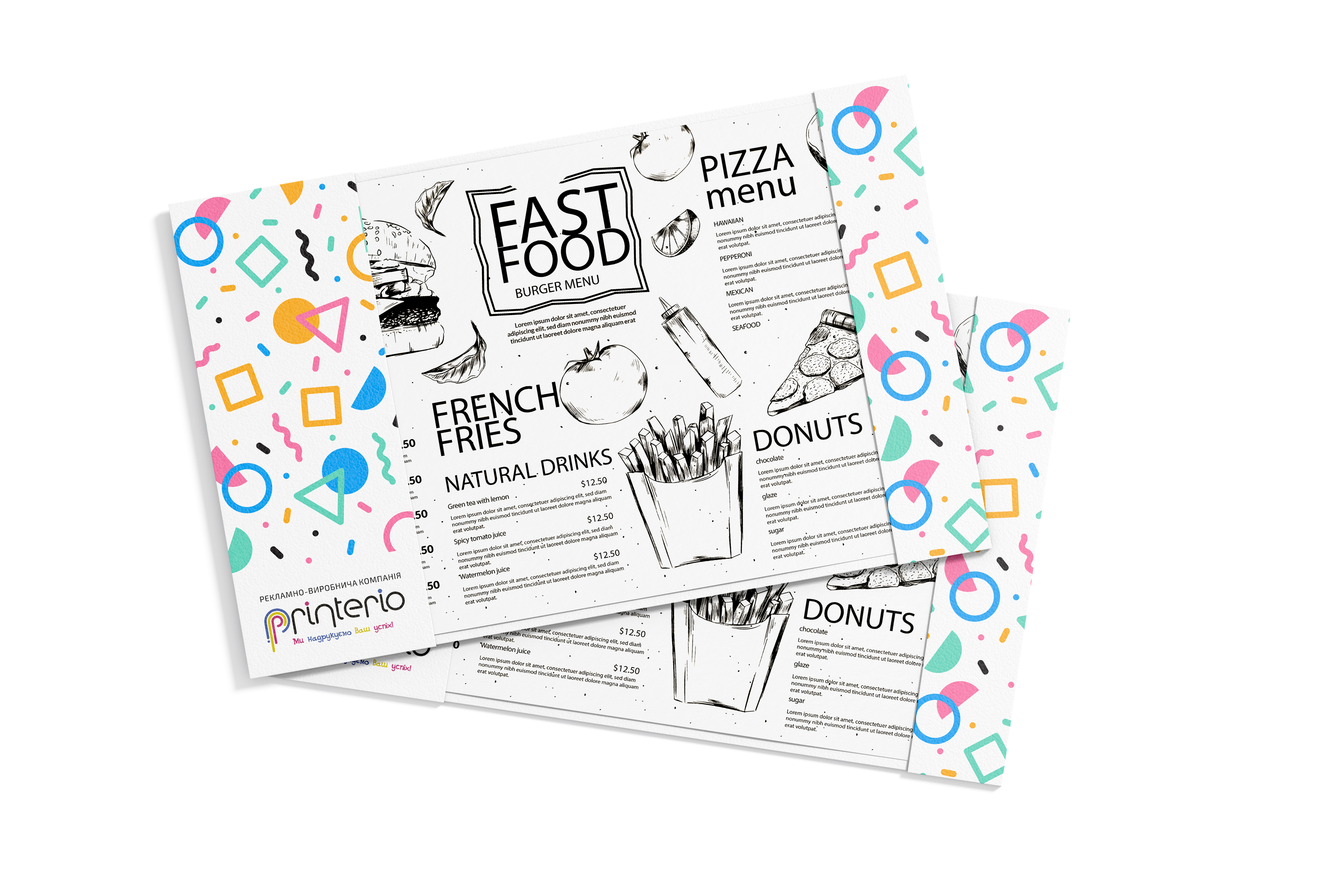 Печать меню