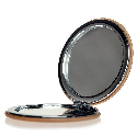 Зеркальце металл и кожзам 73 мм с логотипом Фото 4