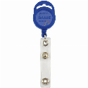 Держатель для бейджа Optima с рулеткой для вашего логотипа, синий, форма круга