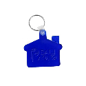 Брелок-дом пластиковый синий с индивидуальным логотипом