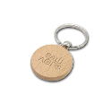 Брелок деревянный круг с покрытием 40 мм с логотипом