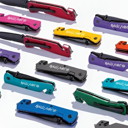 Нож карманный, 3 функции, soft-touch для печати вашего логотипа