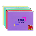 Папка пластиковая глянцевая А4 пастель ассорти на застежке zip-lock з лого