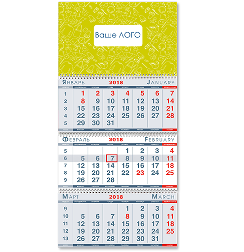 Календарь K-1 с вашим логотипом