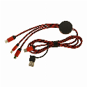 Дата-кабель PULSE 120 см с переходниками Type-C, Lightning, Micro-USB, USB и подсветкой лого