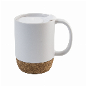 Керамическая термокружка KAROLINA со съемной пробковой подставкой и пластиковой крышкой с логотипом Фото 2