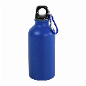Фляга алюминиевая матовая с карабином Stretto 400 мл с логотипом компании