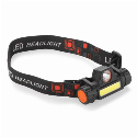 Фонарик WORK24 аккумуляторный налобный, с LED+COB диодами, USB, черный под нанесение вашего лого Фото
