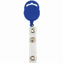 Держатель для бейджа Optima с рулеткой для вашего логотипа, синий, форма круга Фото 3