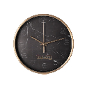 Часы настенные металлические Optima MARBLE черный с логотипом 25.2 см