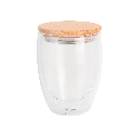 Стакан с двойными стенками и бамбуковой кришкой Gino 350 мл с лого Фото 2