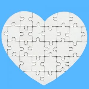 Заготовка пазла магнитная "Сердце" 30 элементов с логотипом