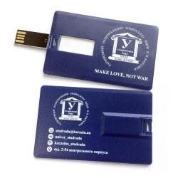 Флешка кредитная карта USB 2.0 с логотипом 64 Gb