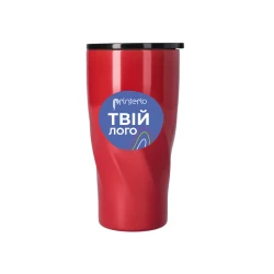 Термокружка металлическая Optima AROMA 590 мл, красная с логотипом