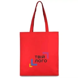 Эко-сумка цветная 240 г/кв.м с логотипом на длинных ручках