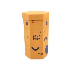 Коробка конфет "Тубус шестигранник" большой крафт