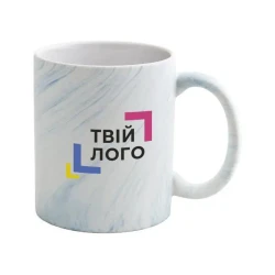 Чашка керамическая матовая с паттерном под мрамор AURORA с Вашим логотипом 340 мл
