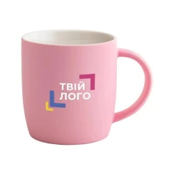Чашка фарфоровая FIESTA с матовым цветным покрытием soft-touch с Вашим логотипом