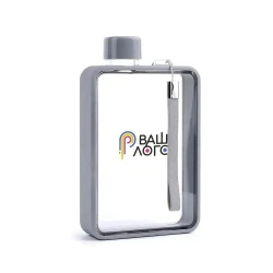 Бутылка для воды плоская Bella, трехтановая, 380 мл с логотипом