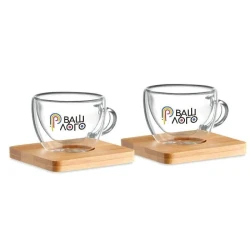 Набор для эспрессо BELIZE с двойными стенками 2 чашки по 90 мл для Вашего Логотипа