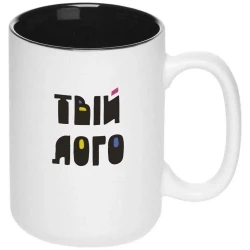 Чашка керамическая матовая снаружи 390 мл с лого