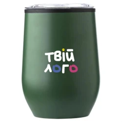 Термочашка Zoe с прозрачной крышкой стальная с Вашим лого 300 мл