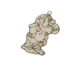 Деревянная новогодняя заготовка из фанеры Гном под ваше лого 9см