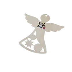 Деревянная новогодняя заготовка из фанеры Ангел с вашим логотипом 9см