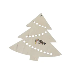 Деревянная новогодняя заготовка из фанеры Елочка с индивидуальным лого 9см