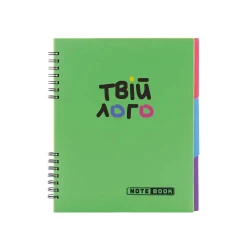 Блокнот в клетку В5, пластиковая обложка 120 л с логотипом
