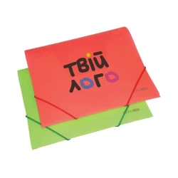 Папка пластиковая ассорти В5 35 мм фактура бриллиант на резинках с логотипом