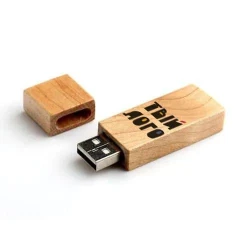 Деревянная флешка USB 2.0 прямоугольная с логотипом 16 Gb