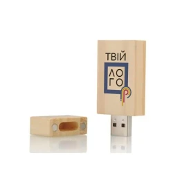 Деревянная флешка USB 2.0 с магнитом с логотипом 16 Gb