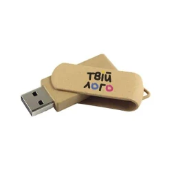 ЭКО Флешка TWISTER USB 2.0 с переработанного пластика с лого 16 Gb