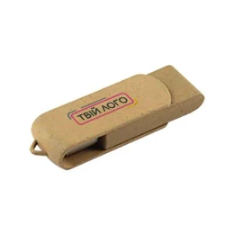 ЭКО Флешка TWISTER USB 2.0 с переработанного пластика с лого 32 Gb