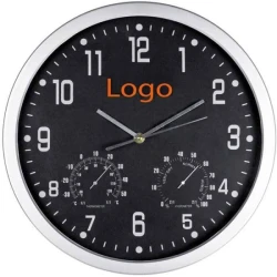 Настенные часы с термометром и гигрометром с вашим логотипом 35 см
