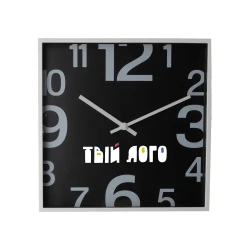 Часы настенные пластиковые Optima SQUARE для вашего лого 28х28 см