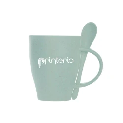 Бамбуковая кружка с вашим Логотипом 300 мл с ложкой